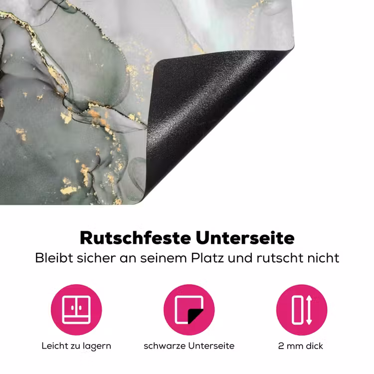 Gouden Aders op Vloeibaar Landschap Inductie beschermer vinyl 3mm klein -zzzzzzz-lf-onderkant