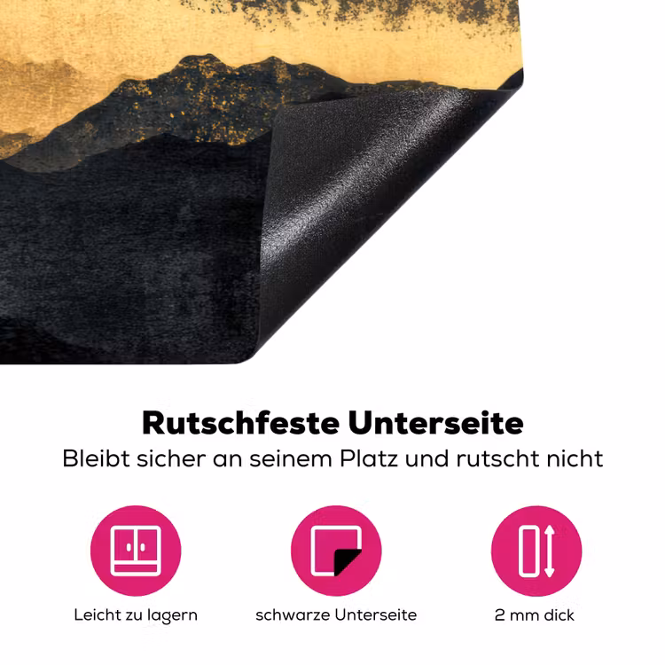 Gouden Bergen bij Maanlicht Inductie beschermer vinyl 3mm klein -zzzzzzz-lf-onderkant