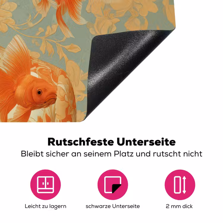 Goudvissen - Oranje - Vrouw - Blond Inductie beschermer vinyl 3mm klein -zzzzzzz-lf-onderkant