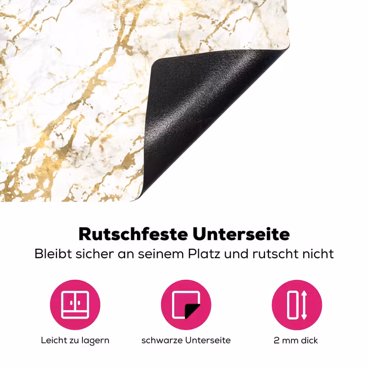 Goudspatten - Wit - Marmer Inductie beschermer vinyl 3mm klein 276 -zzzzzzz-lf-onderkant