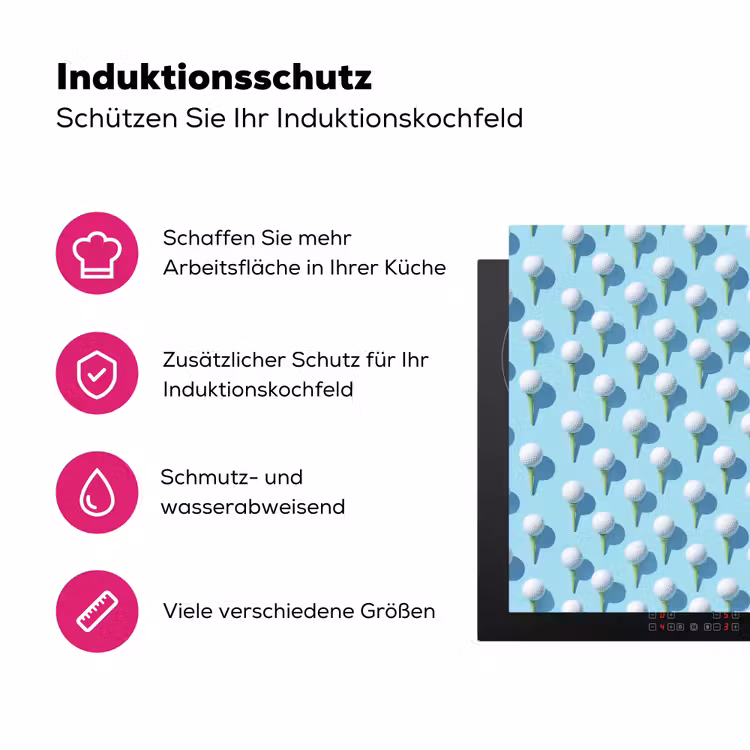 Golf - Ballen - Blauw Inductie beschermer vinyl 3mm klein 276 -zzzzzzz-lf-ups