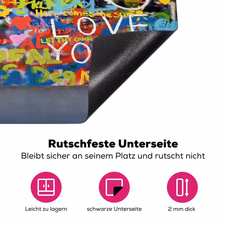 Graffiti - Illusie - Jongen - Street art Inductie beschermer vinyl 3mm klein -zzzzzzz-lf-onderkant
