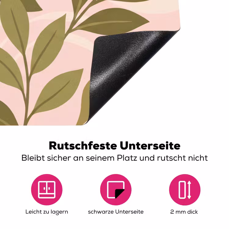 Grafisch - Bloemen - Roze Inductie beschermer vinyl 3mm klein -zzzzzzz-lf-onderkant
