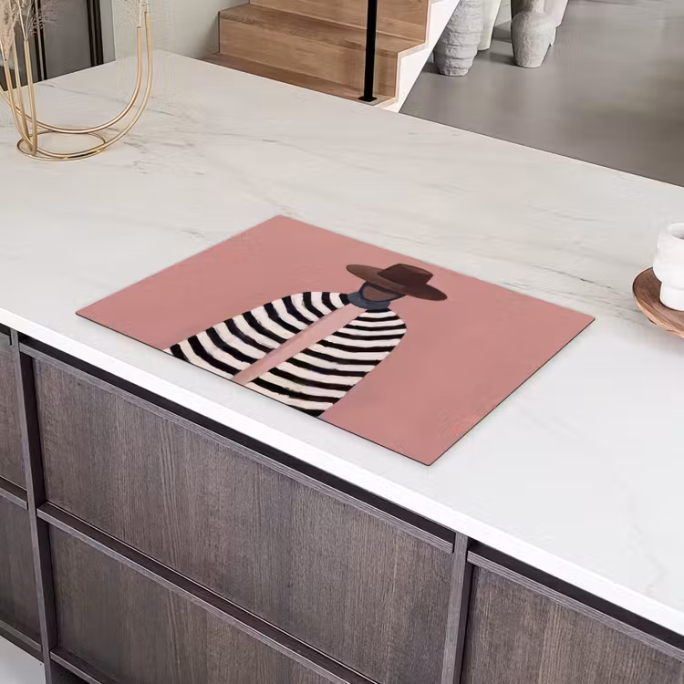 Grafisch - Vrouw - Roze Inductie beschermer vinyl 3mm klein -sfeer8