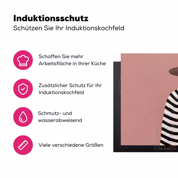 Grafisch - Vrouw - Roze Inductie beschermer vinyl 3mm klein -zzzzzzz-lf-ups