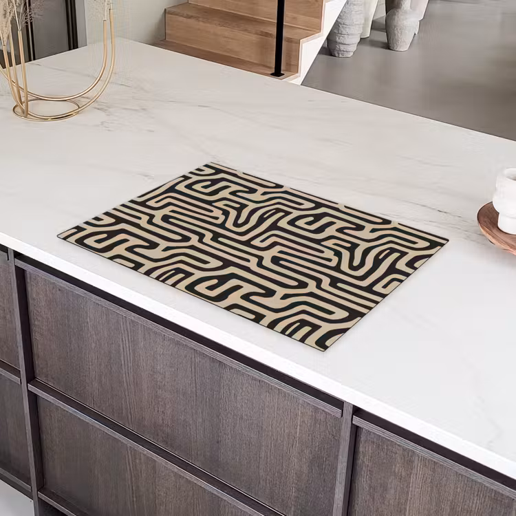 Grafisch - Lijnen - Zwart Inductie beschermer vinyl 3mm klein 276 -sfeer8