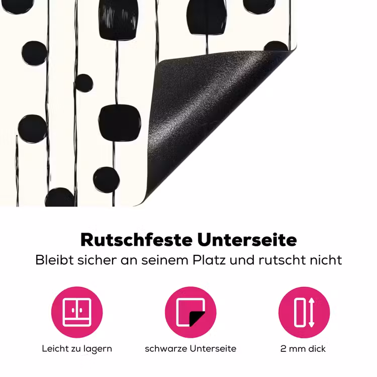 Grafisch - Modern - Zwart Inductie beschermer vinyl 3mm klein 276 -zzzzzzz-lf-onderkant