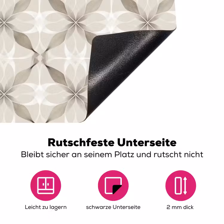 Grafisch - Patroon - Grijs Inductie beschermer vinyl 3mm klein 276 -zzzzzzz-lf-onderkant