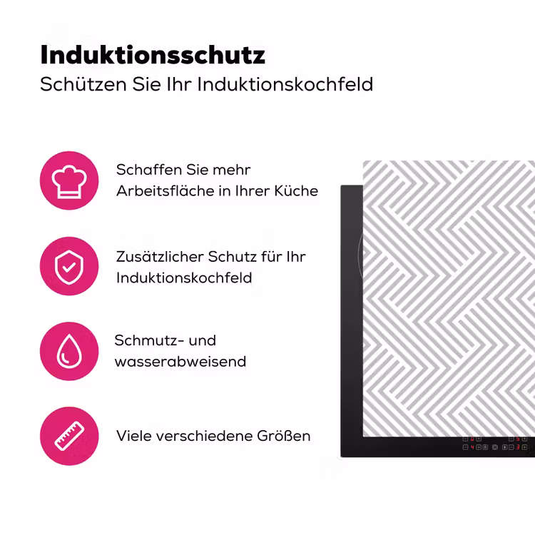 Grafisch - Patroon - Modern - Schuin Inductie beschermer vinyl 3mm klein 276 -zzzzzzz-lf-ups