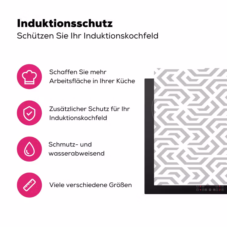 Grafisch - Patroon - Modern - Hexagon Inductie beschermer vinyl 3mm klein 276 -zzzzzzz-lf-ups