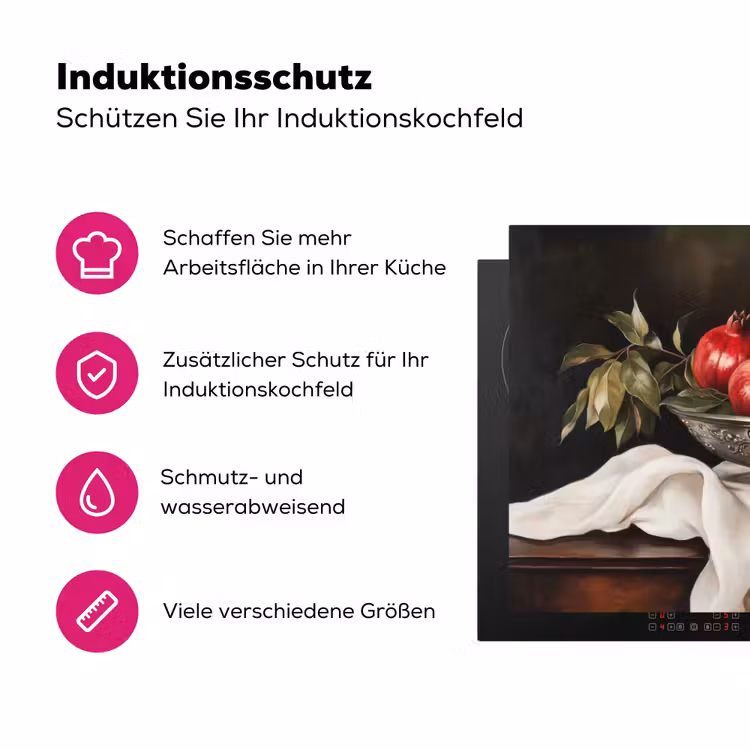 Granaatappels - Klassiek - Vintage Inductie beschermer vinyl 3mm klein -zzzzzzz-lf-ups