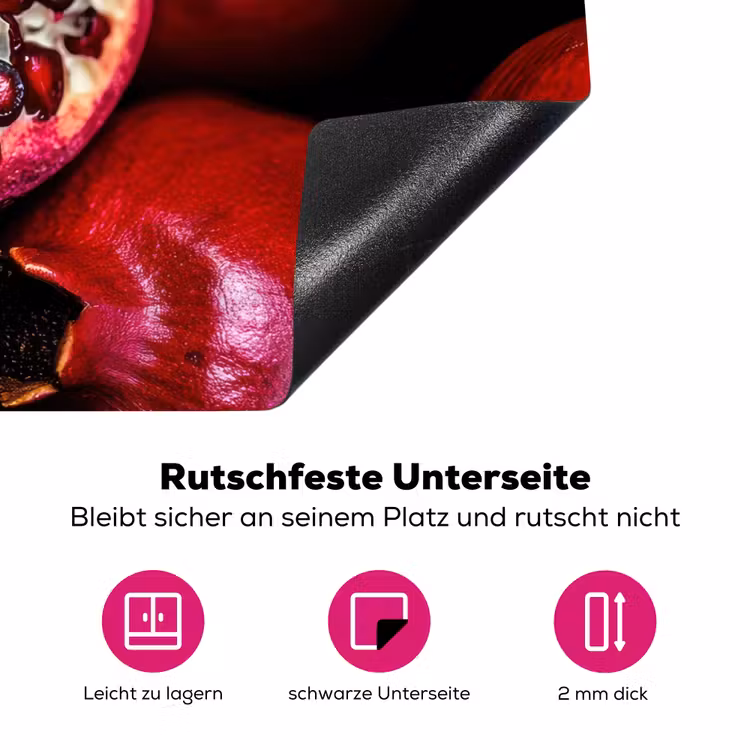 Granaatappel - Rood - Fruit Inductie beschermer vinyl 3mm klein -zzzzzzz-lf-onderkant