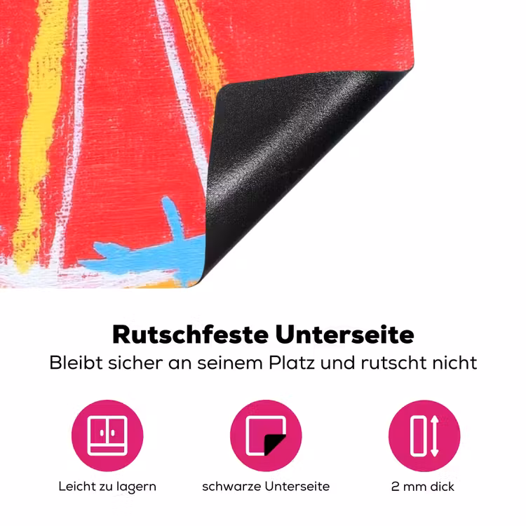 Grapefruit - Geschilderd - Roze - Strepen Inductie beschermer vinyl 3mm klein -zzzzzzz-lf-onderkant
