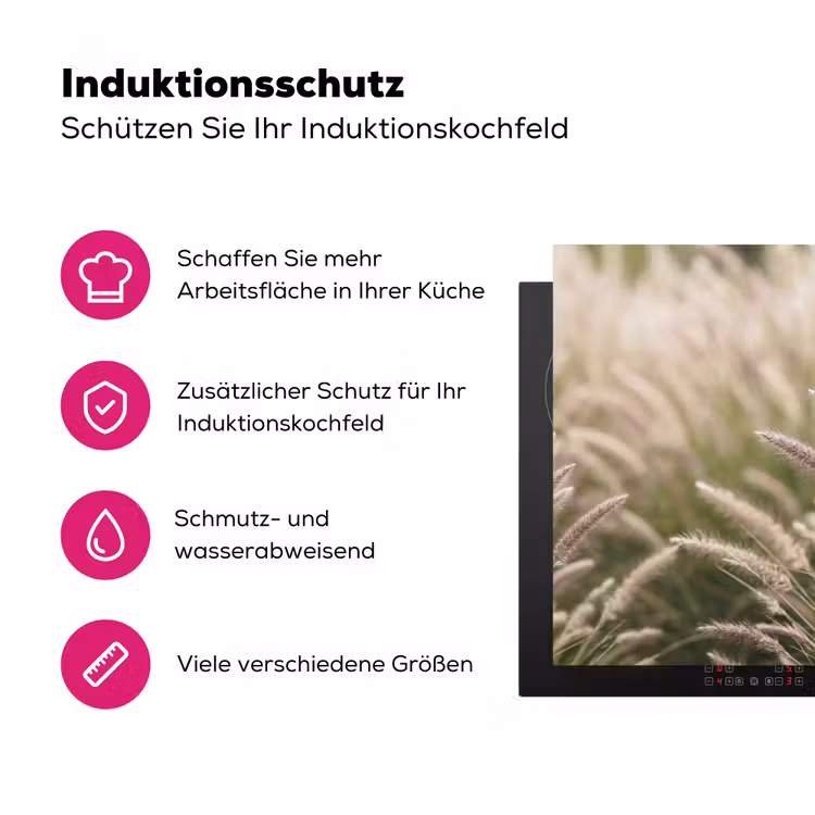 Gras - Close up - Groen Inductie beschermer vinyl 3mm klein -zzzzzzz-lf-ups