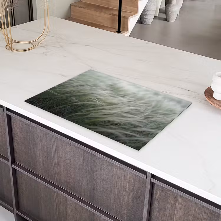 Gras - Wazig - Natuur - Groen - Zacht Inductie beschermer vinyl 3mm klein -sfeer8