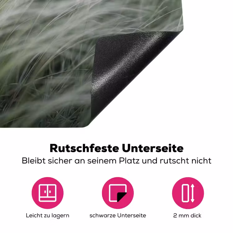 Gras - Wazig - Natuur - Groen - Zacht Inductie beschermer vinyl 3mm klein -zzzzzzz-lf-onderkant