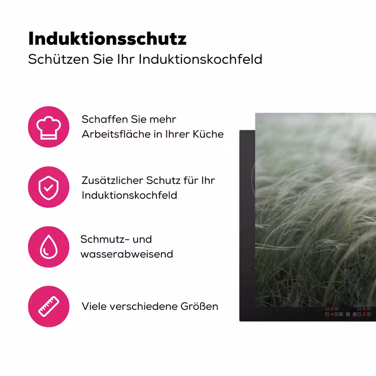 Gras - Wazig - Natuur - Groen - Zacht Inductie beschermer vinyl 3mm klein -zzzzzzz-lf-ups
