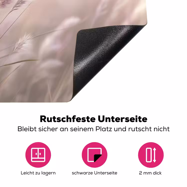 Graspluimen - Wind - Beige - Mistig Inductie beschermer vinyl 3mm klein -zzzzzzz-lf-onderkant
