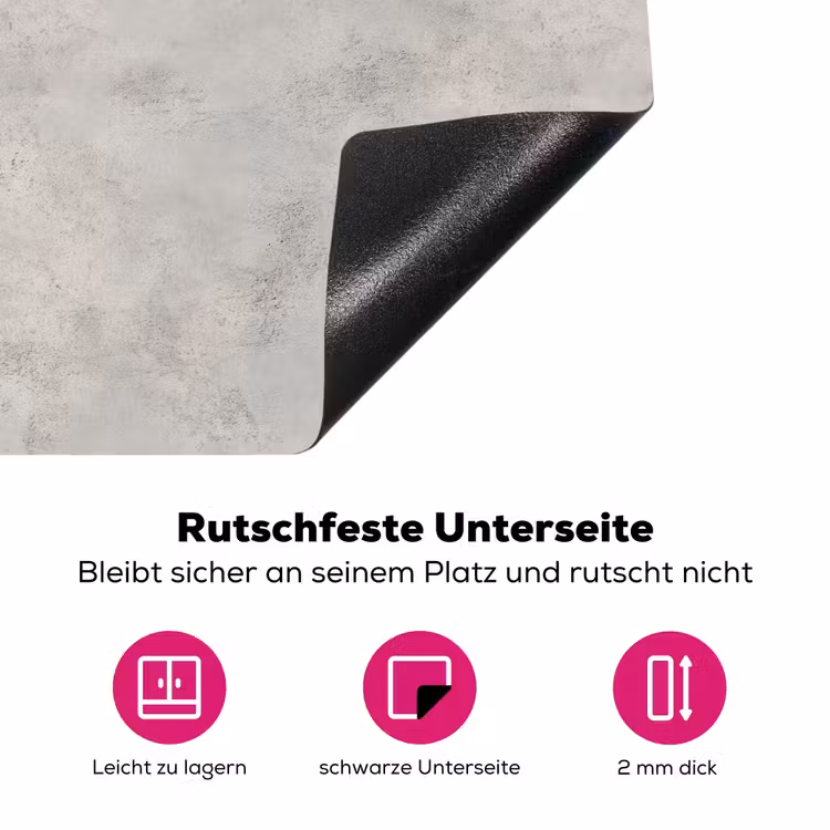 Grijs - Beton - Industrieel Inductie beschermer vinyl 3mm klein 276 -zzzzzzz-lf-onderkant