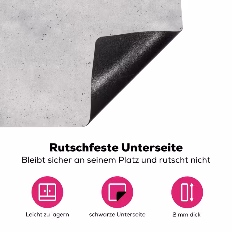 Grijs - Beton - Neutraal Inductie beschermer vinyl 3mm klein 276 -zzzzzzz-lf-onderkant