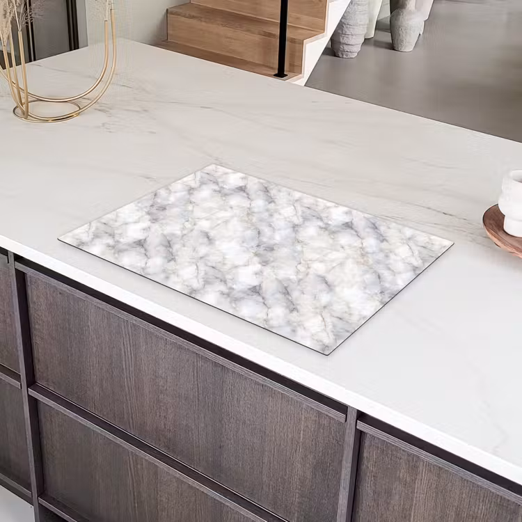 Grijs - Marmer - Gedetailleerd Inductie beschermer vinyl 3mm klein 276 -sfeer8