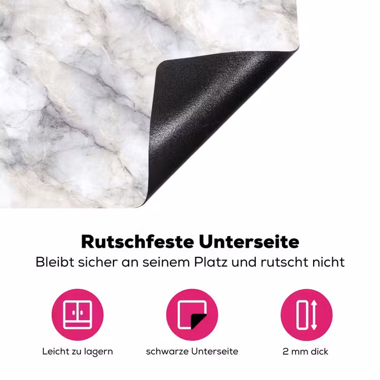 Grijs - Marmer - Gedetailleerd Inductie beschermer vinyl 3mm klein 276 -zzzzzzz-lf-onderkant