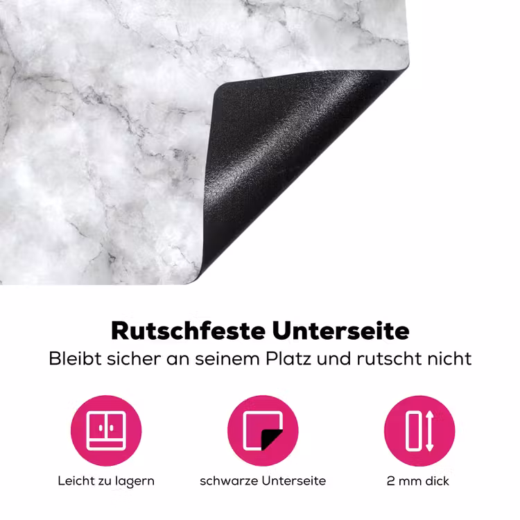 Grijs - Marmer - Klassiek - Aders Inductie beschermer vinyl 3mm klein 276 -zzzzzzz-lf-onderkant