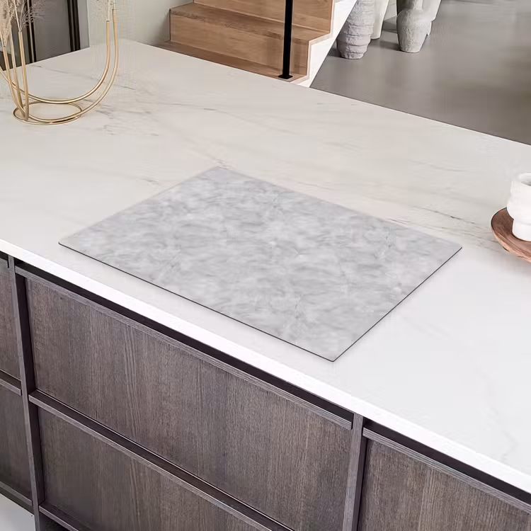 Grijs - Marmer - Mat Inductie beschermer vinyl 3mm klein 276 -sfeer8