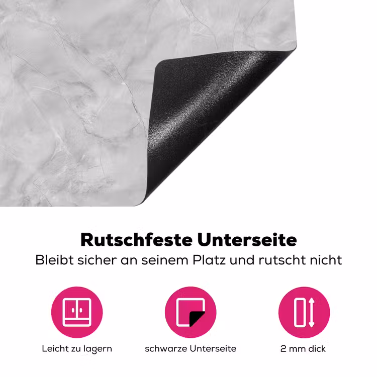 Grijs - Marmer - Mat Inductie beschermer vinyl 3mm klein 276 -zzzzzzz-lf-onderkant