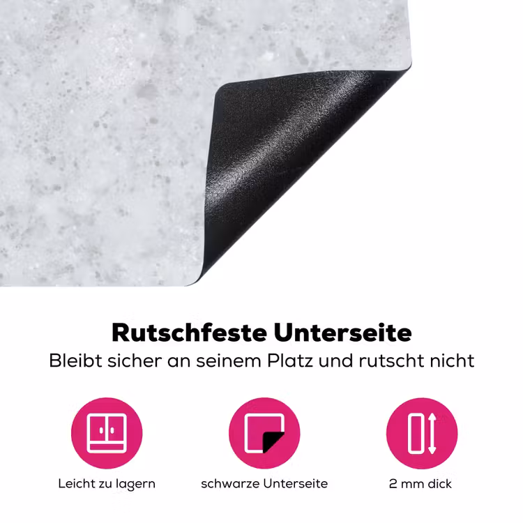 Grijs - Terrazzo-effect - Beton Inductie beschermer vinyl 3mm klein 276 -zzzzzzz-lf-onderkant