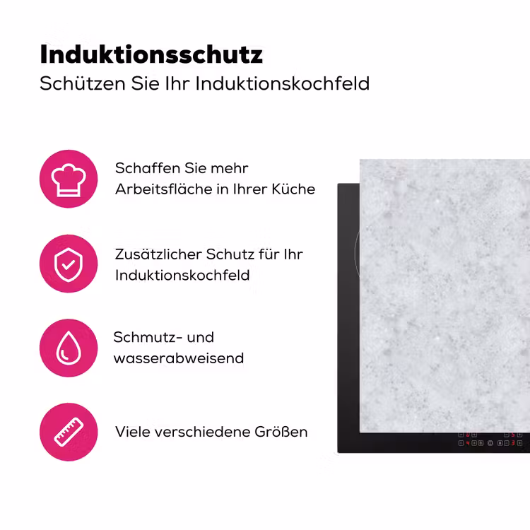 Grijs - Terrazzo-effect - Beton Inductie beschermer vinyl 3mm klein 276 -zzzzzzz-lf-ups