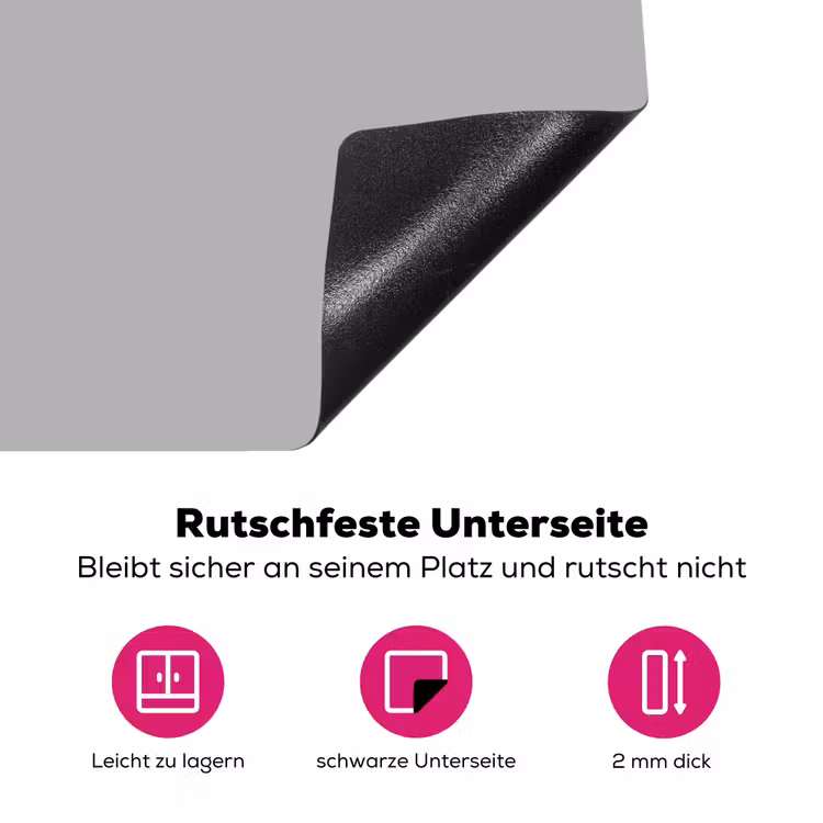 Grijs - Effen print Inductie beschermer vinyl 3mm klein 276 -zzzzzzz-lf-onderkant