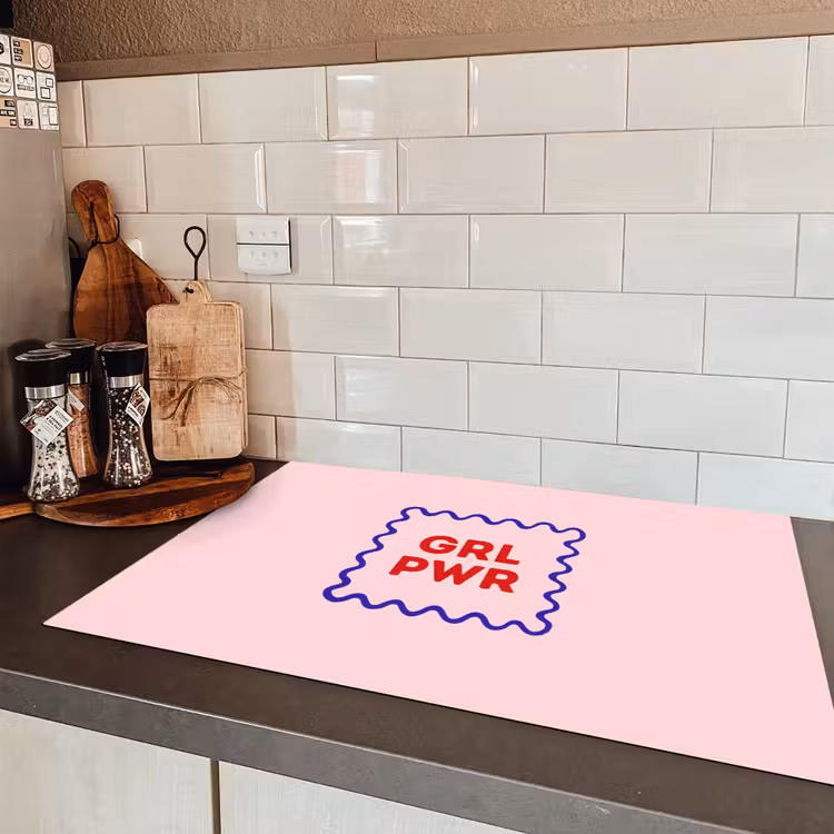 Grl pwr - Roze - Kader Inductie beschermer vinyl 3mm klein -sfeer3