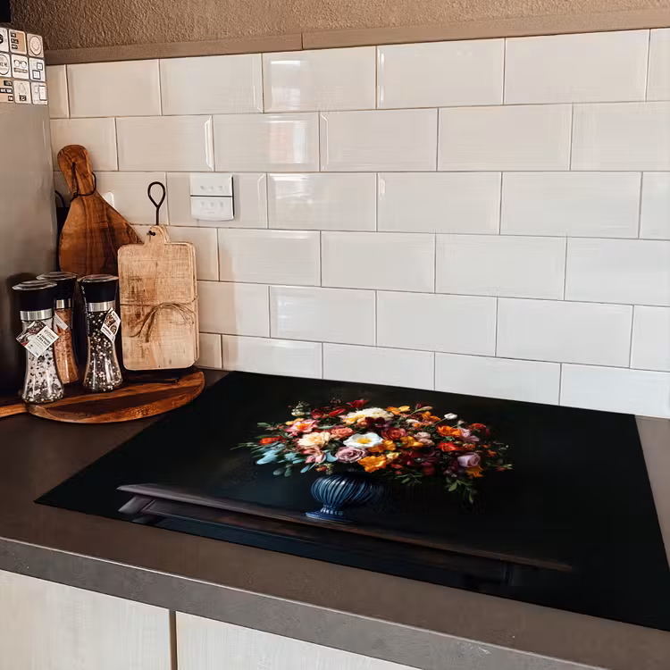 Groot - Bloemen - Vaas - Boeket Inductie beschermer vinyl 3mm klein -sfeer3
