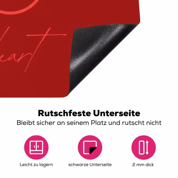 Big titties small heart - Rood - Hart Inductie beschermer vinyl 3mm klein -zzzzzzz-lf-onderkant