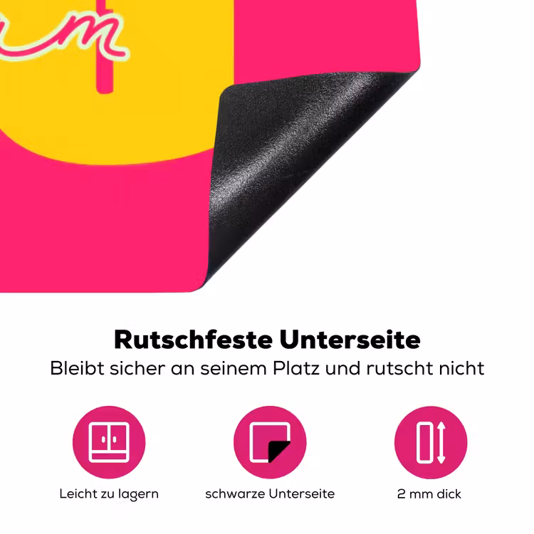 Dream big - Roze - Geel - Minimalistisch Inductie beschermer vinyl 3mm klein -zzzzzzz-lf-onderkant