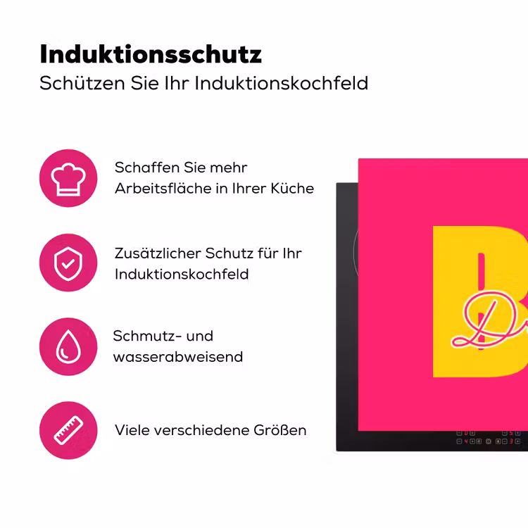 Dream big - Roze - Geel - Minimalistisch Inductie beschermer vinyl 3mm klein -zzzzzzz-lf-ups