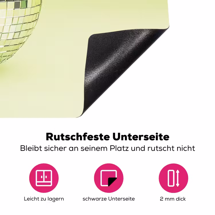 Groen - Disco - Decoratie - Appel Inductie beschermer vinyl 3mm klein -zzzzzzz-lf-onderkant