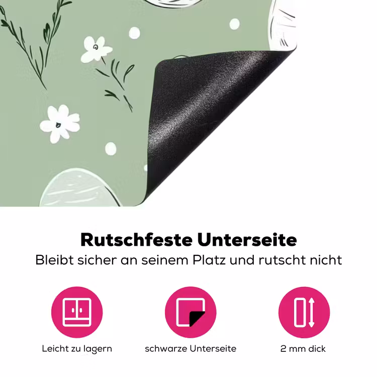 Groen - Eieren - Patroon Inductie beschermer vinyl 3mm klein -zzzzzzz-lf-onderkant