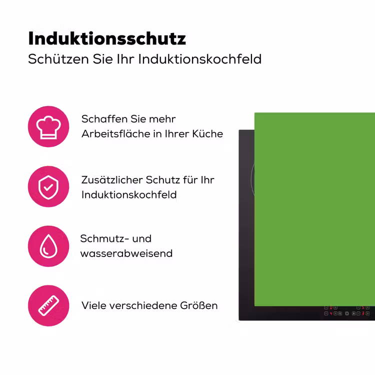 Groen - Kleuren - Natuur Inductie beschermer vinyl 3mm klein 276 -zzzzzzz-lf-ups
