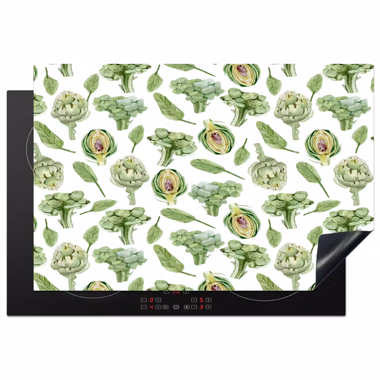 Groene - Groente - Broccoli - Artisjokken Inductie beschermer vinyl 3mm klein 276 -3d
