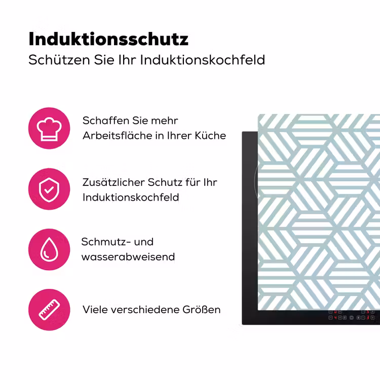 Groen - Geometrie - Patronen - Abstract Inductie beschermer vinyl 3mm klein 276 -zzzzzzz-lf-ups