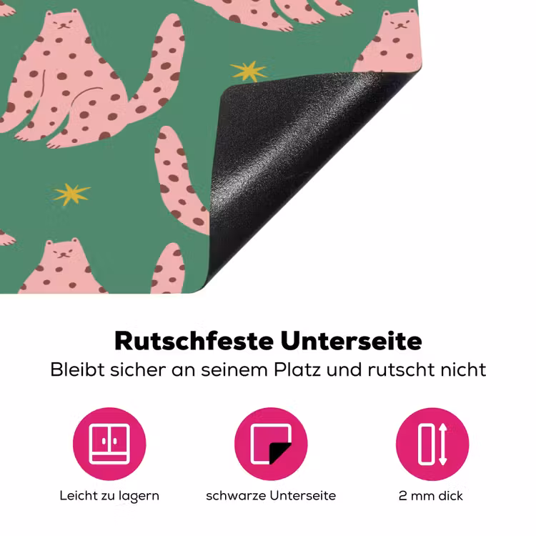 Groen - Katten - Stippen - Sterren Inductie beschermer vinyl 3mm klein 276 -zzzzzzz-lf-onderkant