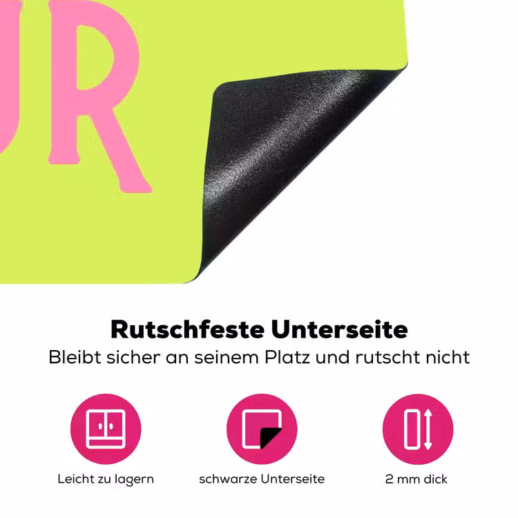 Groen - Roze bonjour - art-deco Inductie beschermer vinyl 3mm klein -zzzzzzz-lf-onderkant