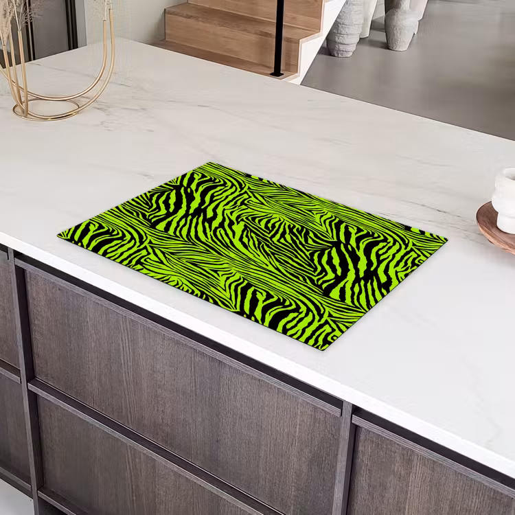 Groen - Zwart - Zebra Inductie beschermer vinyl 3mm klein 276 -sfeer8