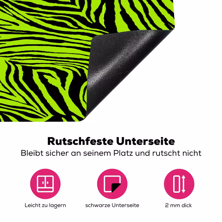 Groen - Zwart - Zebra Inductie beschermer vinyl 3mm klein 276 -zzzzzzz-lf-onderkant