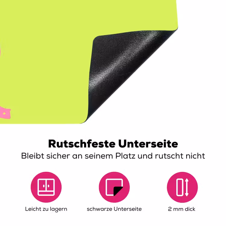 Groen - Smiley - Bonjour - Roze Inductie beschermer vinyl 3mm klein -zzzzzzz-lf-onderkant