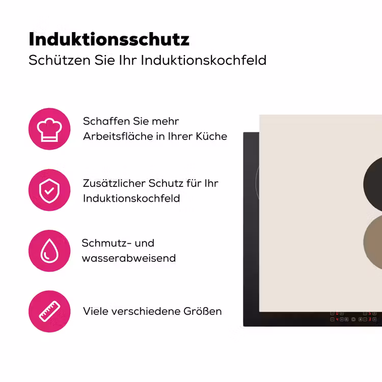 Halve cirkels - Aardetinten - Grafisch Inductie beschermer vinyl 3mm klein -zzzzzzz-lf-ups