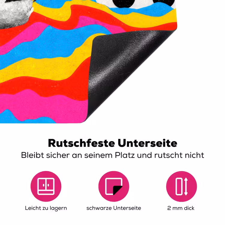 Hamburger - Stippen - Golven - Kleuren Inductie beschermer vinyl 3mm klein -zzzzzzz-lf-onderkant