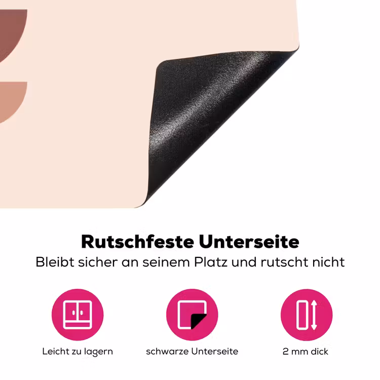 Harmonieus - Symmetrisch - Rood Inductie beschermer vinyl 3mm klein -zzzzzzz-lf-onderkant